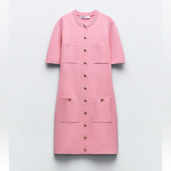 Zara | Dresses | Nwt Zara Pink Knit Dress | Poshmark